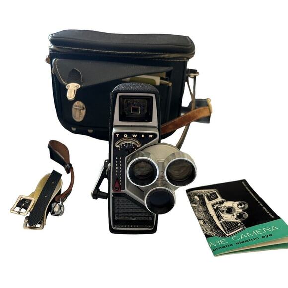 Vintage Sears & Roebuck Tower Movie Camera, Bag, #9189